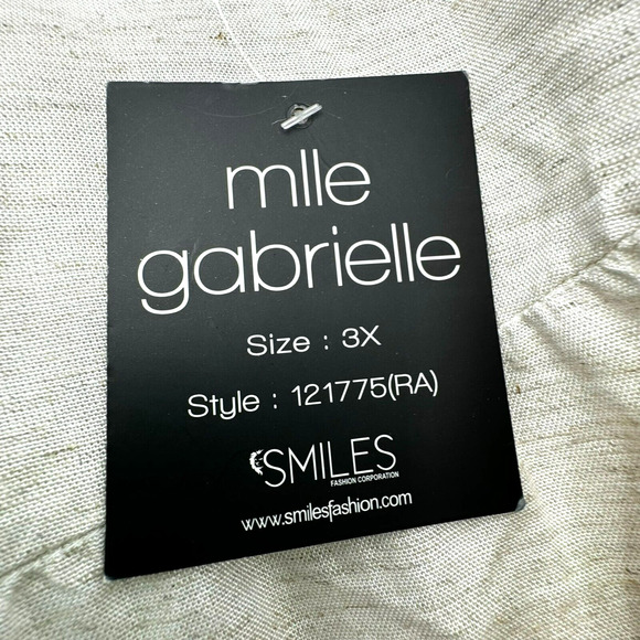 MLLE GABRIELLE 3X Beige Midi Dress Boho Peasant Lagenlook Tassel Tie Ruffle Tier - Picture 5 of 10